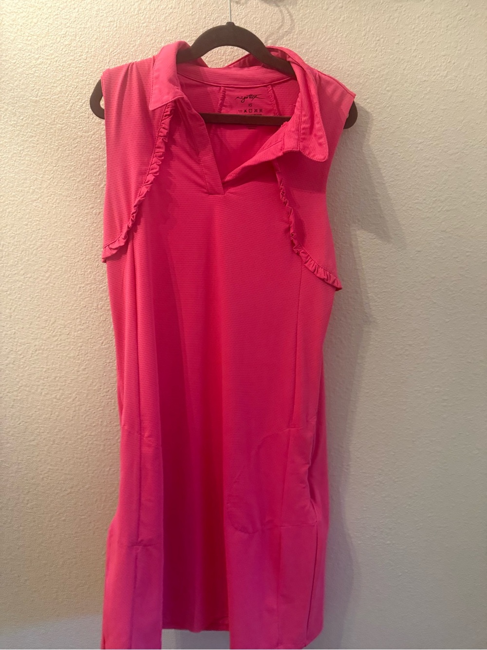 Gottex Hot Pink Sleeveless Polo Dress